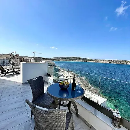 Malta Luxury Seafront Penthouse With Panoramic Views And Terrace In Mellieha
